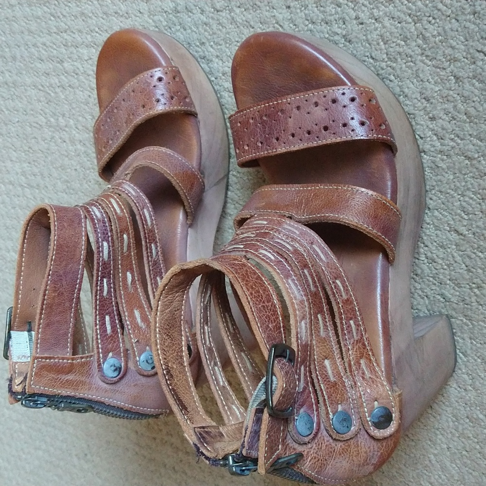 Bed/Stu Chunky Wooden Heel Sandals Size 7 - Picture 7 of 8